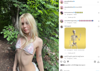 Aleyna Tilki kendisine küçük gelen bikiniyle poz verdi, herkes fiziğine dikkat çekti
