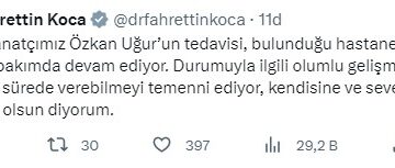 Bakan Koca, entübe edilen Özkan Uğur'un sağlık durumuyla ilgili bilgi verdi: Tedavisi yoğun bakımda devam ediyor