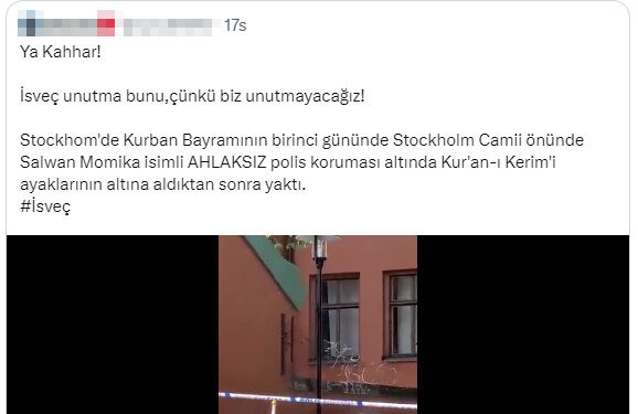 Demet Akalın, İsveç'te cami önünde Kur'an-ı Kerim yakılmasına tepki gösterdi