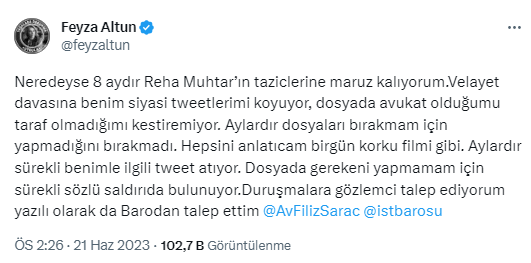 Feza Altun isyan etti: Aylardır Reha Muhtar'ın tacizine uğruyorum