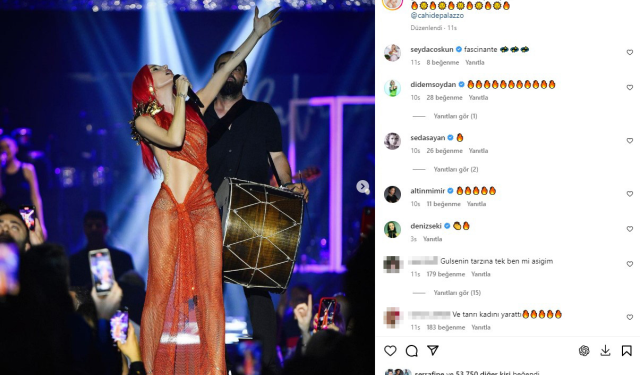 Gülşen yine çok iddialı! Bu sefer de transparan elbisesiyle sahneye çıktı