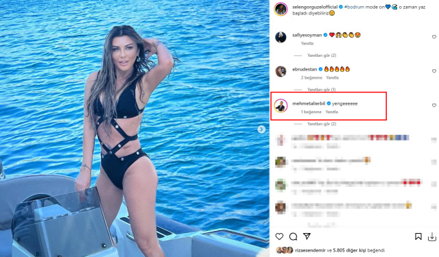 Mayolu pozlarını paylaşan Selen Görgüzel'e Mehmet Ali Erbil'den yorum: Yenge