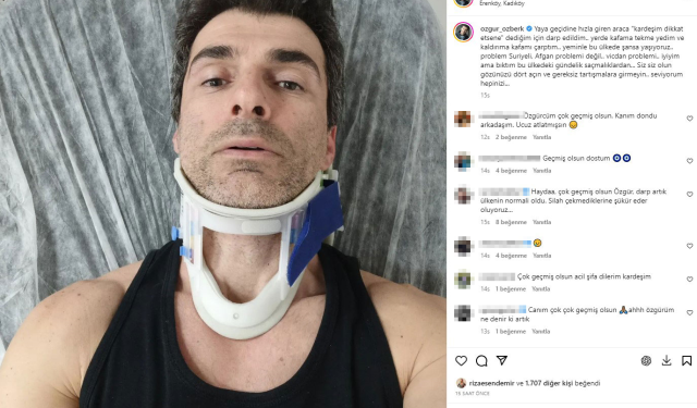 Oyuncu Özgür Özberk, yaya şeridine hızla girdiği için uyardığı şoför tarafından darbedildi