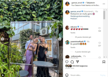 Taze damat Hakan Sabancı aileye girdi! Sevgilisi Hande Erçel'in ablası ve eniştesiyle poz verdi