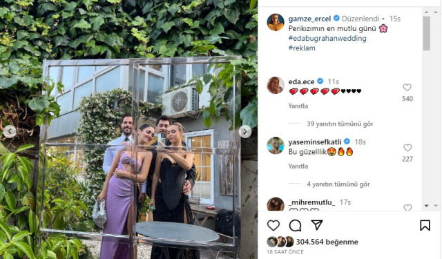 Taze damat Hakan Sabancı aileye girdi! Sevgilisi Hande Erçel'in ablası ve eniştesiyle poz verdi