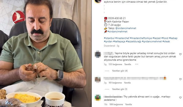 THY, uçaktan şırdan videosu çeken Şırdancı Mehmet Sur'u kara listeye aldı