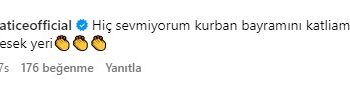 Hatice'nin Kurban Bayramı için 'Katliam' demesi tepki çekti