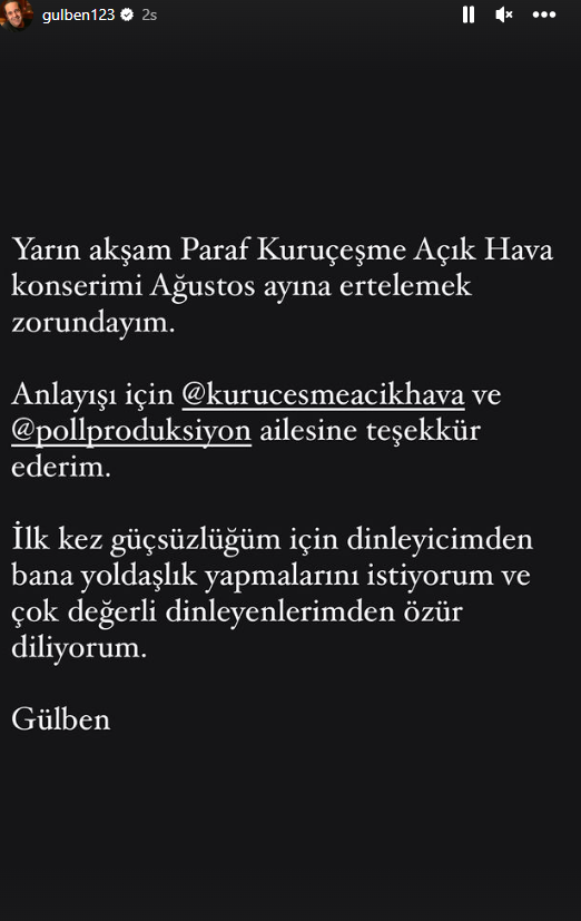Özkan Uğur'un ölümü Gülben Ergen'i yıktı! 'Güçsüzüm' diyerek yarınki konserini erteledi
