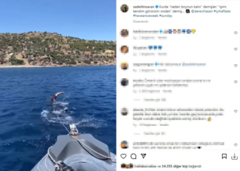 Saadettin Saran, denizin ortasında bozulan botunu yüzerek karaya çekti