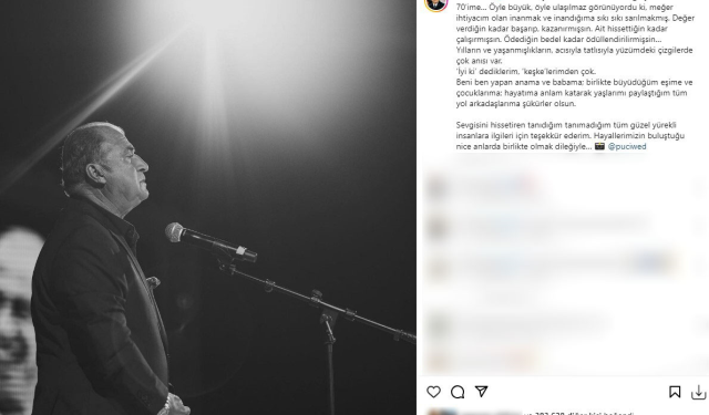 70 yaşına giren Fatih Terim'den gece yarısı hayata dair satılar: Ait hissettiğin kadar çalışırmışsın