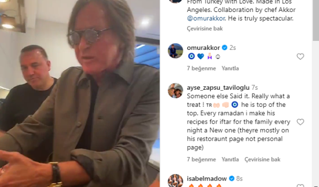 ABD'li model Bella Hadid'in babası, Türk şef Ömür Akkor ile mutfağa girdi