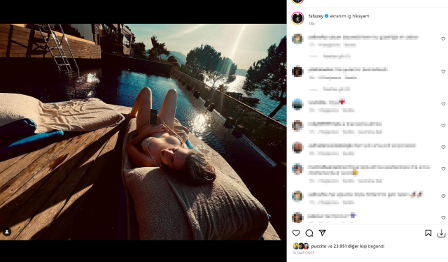 Bikinisiyle sere serpe uzanarak poz veren Farah Zeynep Abdullah, fiziğiyle büyüledi