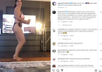 Bikiniyle dans ettiği videoyu 'Benden sonra umre' notuyla paylaşan Tuğba Ekinci'ye tepki yağıyor