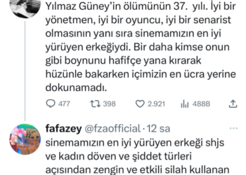 Farah Zeynep Abdullah'ın Yılmaz Güney yorumu tartışma yarattı: Sinemamızın kadın döven erkeği