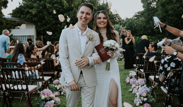 Güzel oyuncu Başak Güroz, sevgilisi Canberk Türkeç ile masalsı bir törenle evlendi