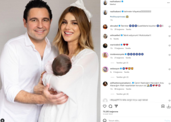 Hacı Sabancı'nın eşi Nazlı Sabancı, bebeğiyle ilk aile pozunu paylaştı