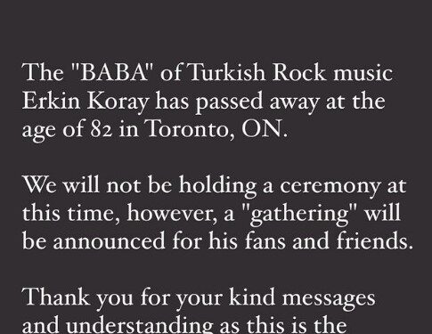 Hayatını kaybeden Erkin Koray için tören düzenlenmeyecek