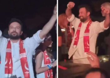 Filenin Sultanları’nı yalnız bırakmadı: Tarkan’dan şampiyonluk kutlamasında tribünde ‘Erik Dalı’ performansı