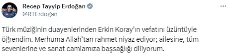 Ölümü herkesi yasa boğdu! Siyaset ve sanat camiasından peş peşe 'Erkin Koray' mesajları