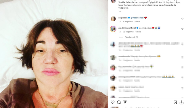 Sanatçı Nazan Öncel, tansiyon problemi nedeniyle hastaneye kaldırıldı