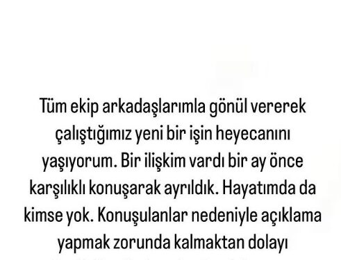 Sevgilisini rol arkadaşıyla aldattığı konuşulan Özge Yağız sessizliğini bozdu: Konuşarak ayrıldık, yalnızım