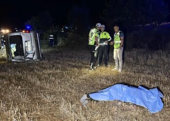 Hafif ticari araç tarlaya devrildi: 1 ölü, 1 yaralı