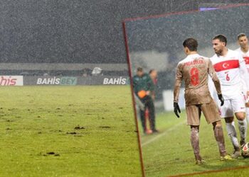 Karadağ-Türkiye maçının zemini planları bozdu! Niksic Stadyumu aç baş yoldurdu