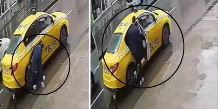 Kadir Ezildi taksiye binerken zor anlar yaşadı, düştü