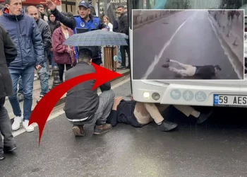 Seyir Halindeki Otobüsün Önüne Atlayan Kişi Anbean Kamerada