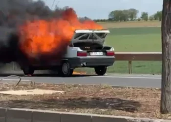 Şanlıurfa'da hareket halindeki araçta yangın çıktı