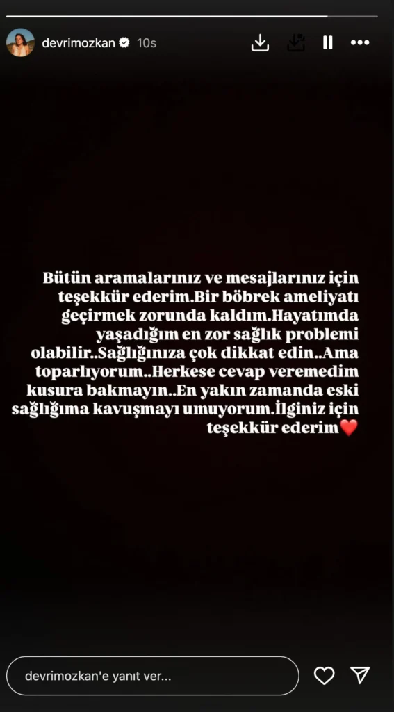 Devrim Özkan ameliyat geçirdi, durumu açıklandı