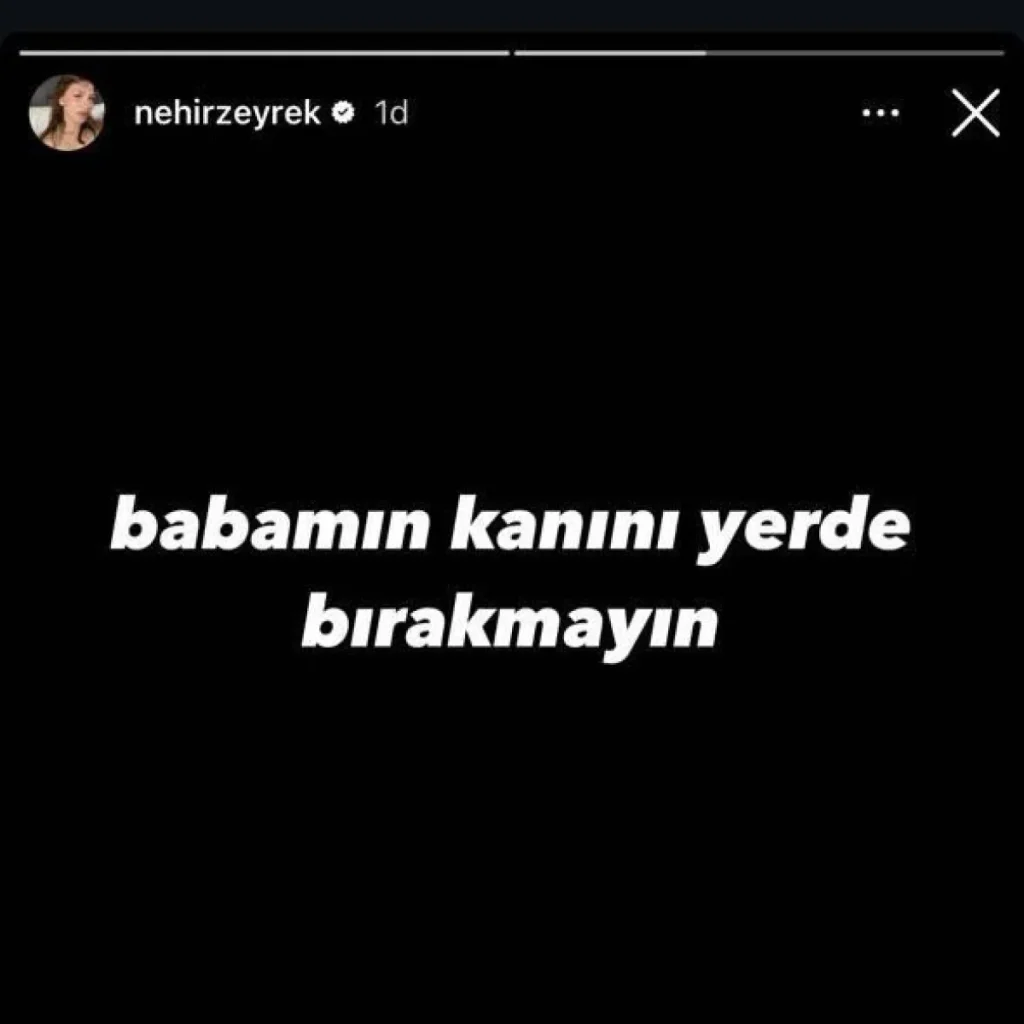 Ferdi Zeyrek’in kızından olay yaratan paylaşım