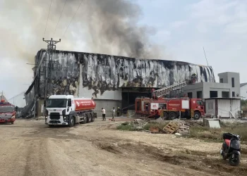 Mersin'de Pamuk Deposu Alevlere Teslim Oldu