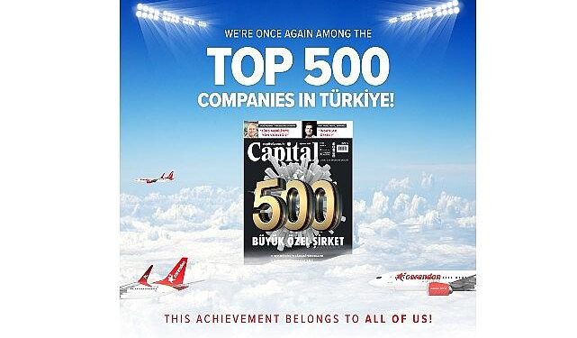 Corendon Airlines, “Capital 500” listesinde yükselmeye devam ediyor