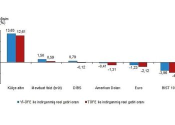 Aylık en yüksek reel getiri külçe altında oldu