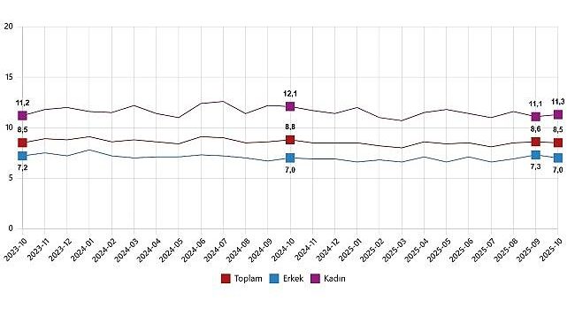 İşgücü İstatistikleri, Ekim 2025