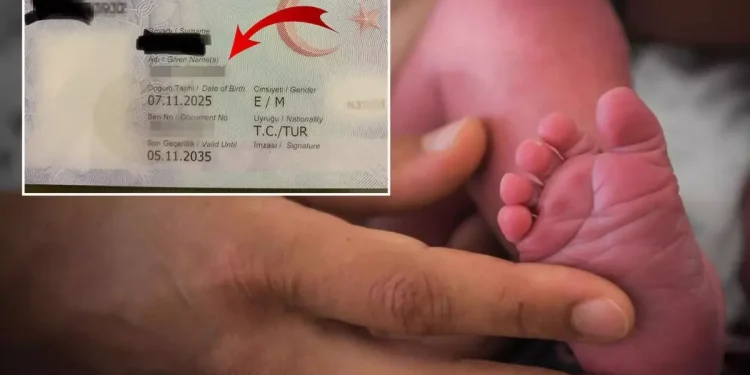 Yeni doğan çocuğuna koyduğu isim bomba