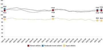 Hizmet, Perakende Ticaret ve İnşaat Güven Endeksleri, Aralık 2025