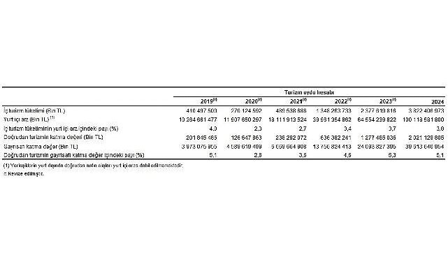 Turizm Uydu Hesabı, 2024