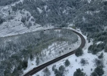 Demirci’de Kar Yağışı Manzarası