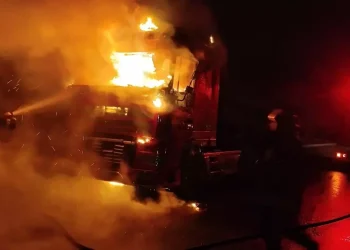 Şanlıurfa’da seyir halindeki TIR alev aldı